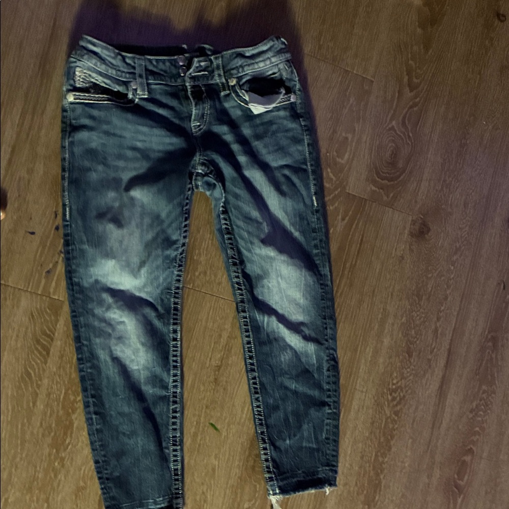 Vigoss Distressed Blue Denim with Embellished Details